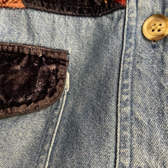 Vintage Cambridge Dry Goods Long Sleeve Size Medium Velvet Patches Shirt - Picture 10 of 10